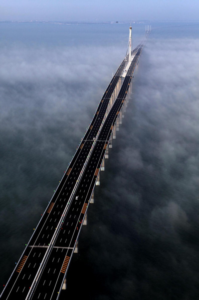 China opens world's longest sea bridge