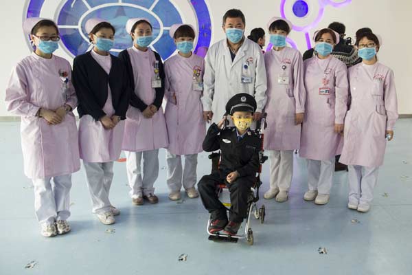 Leukemia boy's policeman dream comes true