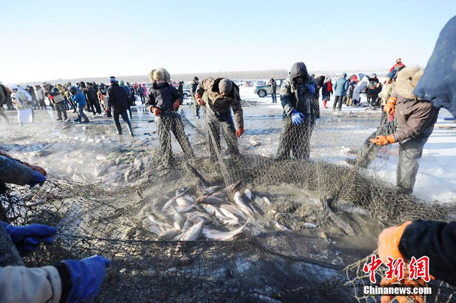 First fish at Chagan Lake's winter fishing earns $121,646