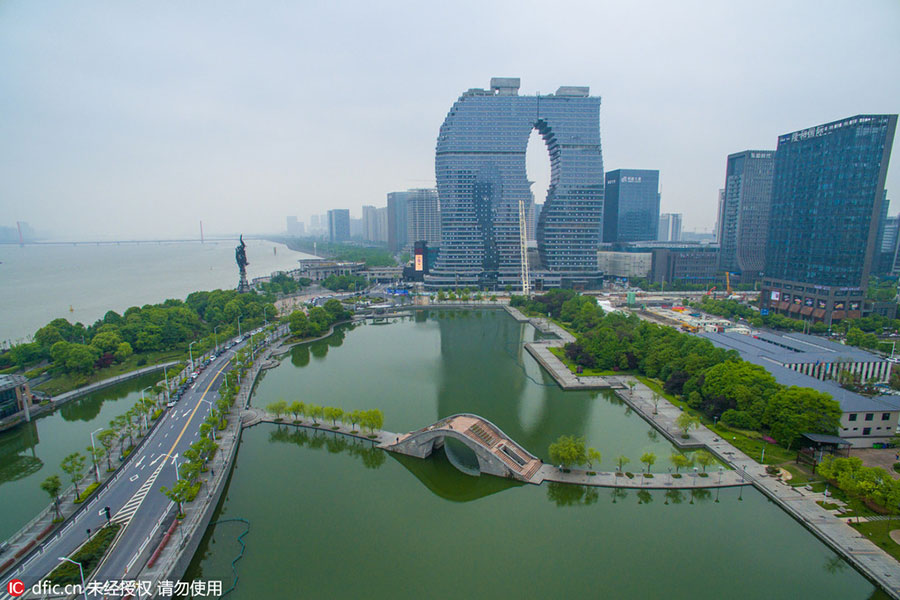 Does this building look like a pair of trousers?