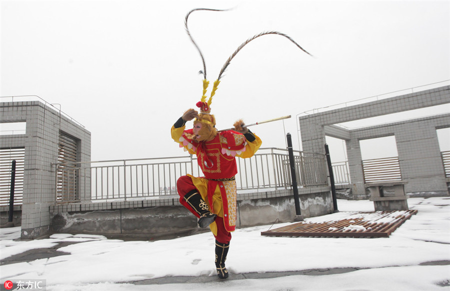 Taxi driver taking Monkey King from screen to streets