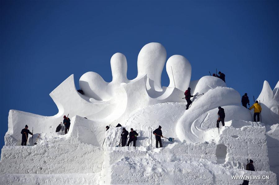 Snow sculpture 'Love Song' to be displayed in Harbin