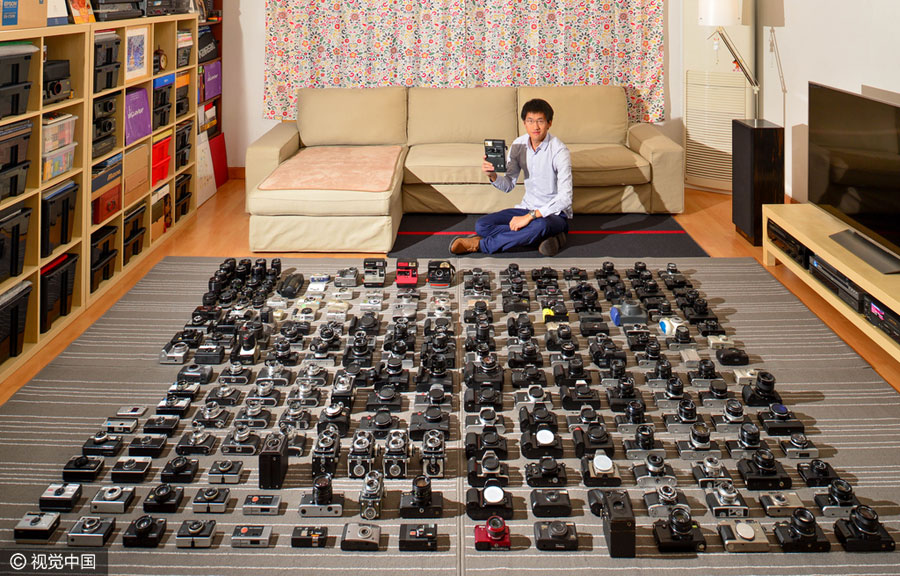 Camera fan showcases his treasures