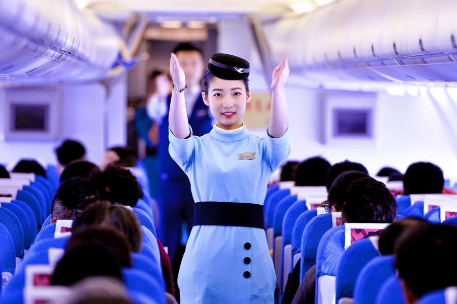 Taiwan attendants' first flight with Xiamen Air