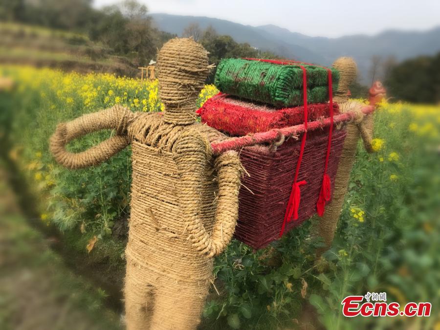 China's most beautiful village adds straw creations