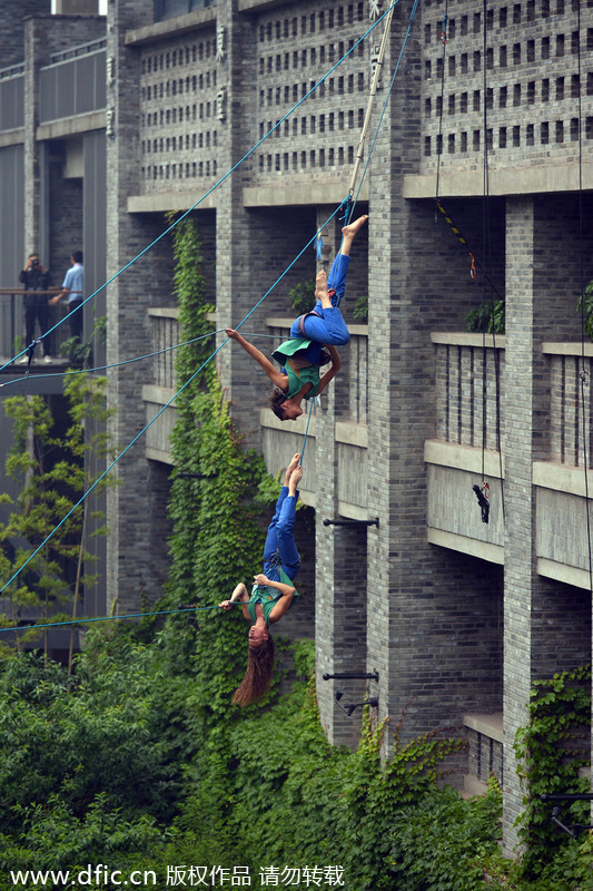 Aerial dance wows spectators