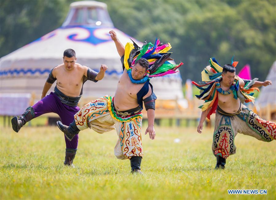 Traditional Mongolian festival Nadam held in Hohhot