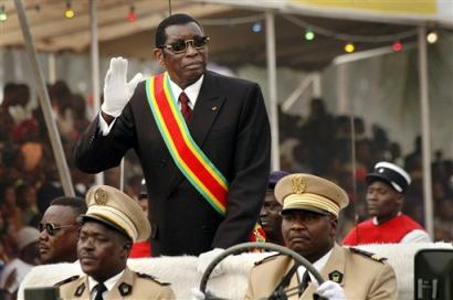 Togolese President Gnassingbe Eyadema participates in a parade on the 38th anniversary of his reign of power in Lome, Togo Thursday, Jan. 13, 2005. Africa's longest-ruling leader, died Saturday Feb. 5, 2005. [AP]