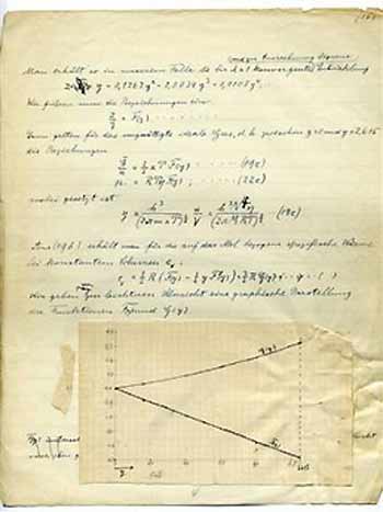 This image released by the Lorentz Institute of the Leiden University Saturday Aug. 20, 2005 shows the original manuscript of a paper by Albert Einstein published in 1925. The manuscript has been found in the archives of Leiden University's Lorentz Institute for Theoretical Physics, a university spokeswoman said. Photographs of the 16-page manuscript and a description of how a student stumbled upon it were posted on the institute's Web site. [AP Photo]