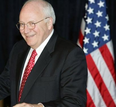 Vice President Dick Cheney jokes with supporters of Republican congressional candidate Rick O'Donnell during a fundraiser Monday, Oct. 24, 2005, in Denver. (AP