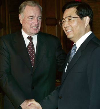 Chinese President Hu Jintao meets with Ontario Premier