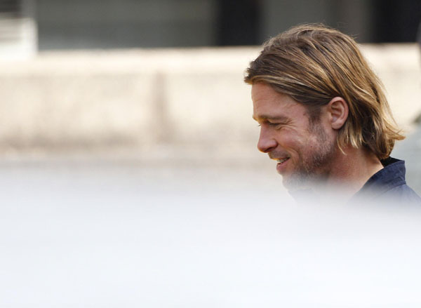 Brad Pitt films 'World War Z'