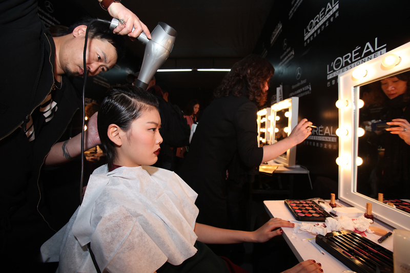 Backstage at China Fashion Week