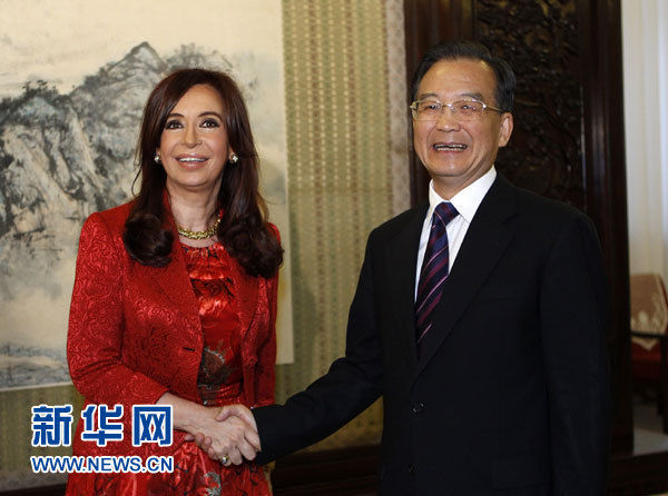 2010年溫家寶會見阿根廷總統克里斯蒂娜