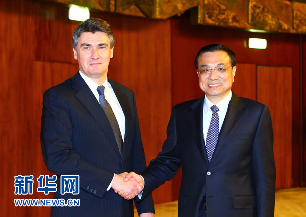 李克強會見波黑、克羅地亞、立陶宛、愛沙尼亞四國總理