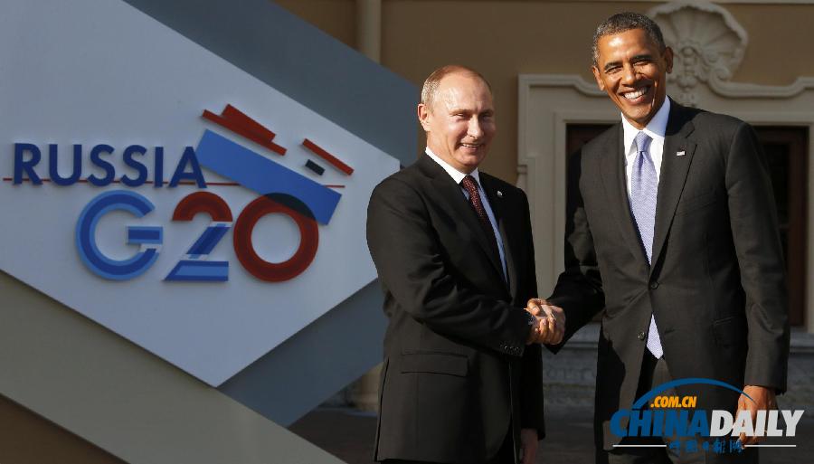 G20峰會：奧巴馬與普京握手后轉身離開