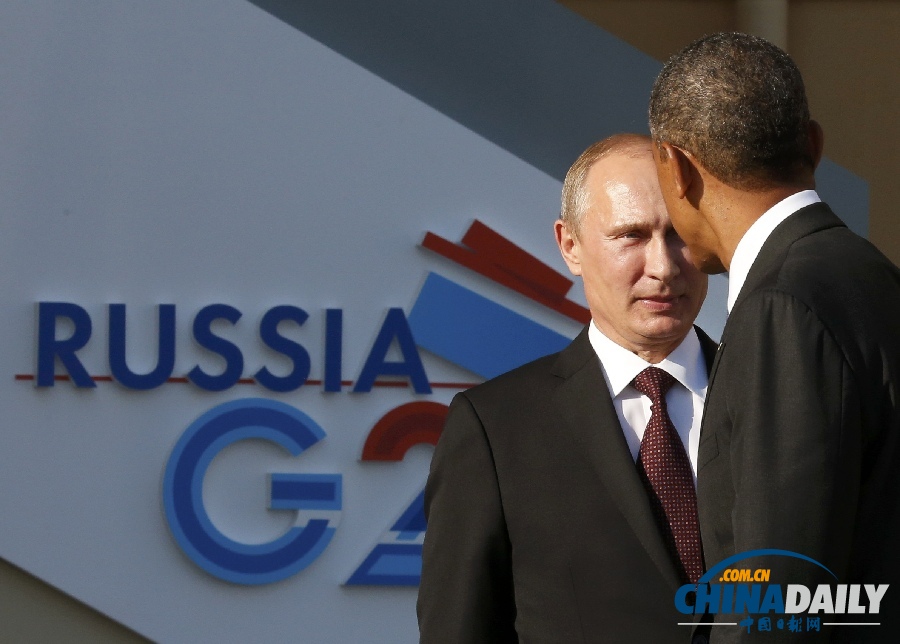 G20峰會：奧巴馬與普京握手后轉身離開