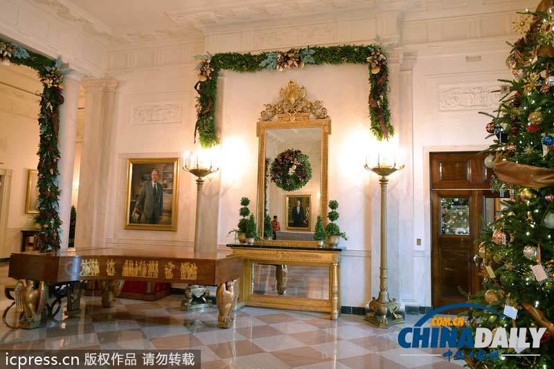 白宮圣誕節裝飾先睹為快 充滿濃郁節日氛圍