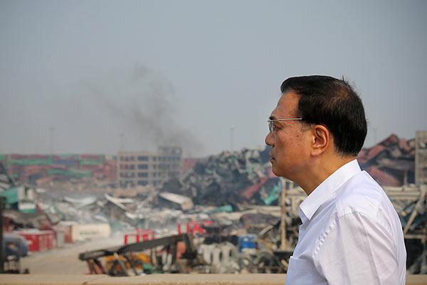 Premier Li in Tianjin to coordinate rescue work, post-blast resettlement