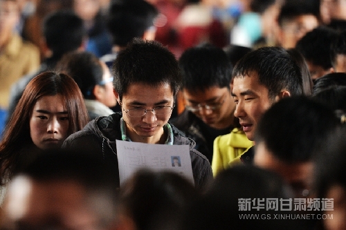 College graduates attend job fair in Gansu