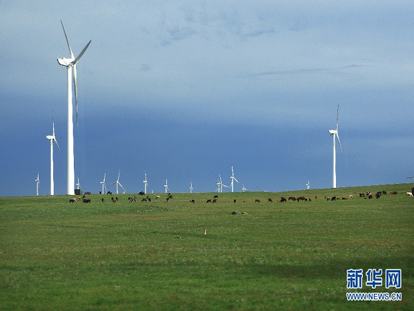 Wind turbines power-up Ulanqab