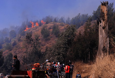 Forest fire in Dali