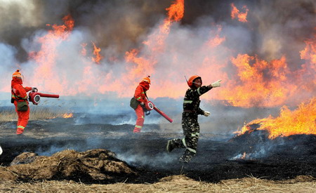 Fire drill in NW China