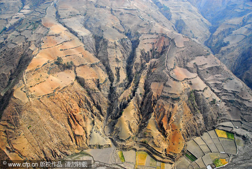 Drought-hit Yunnan seen from the sky