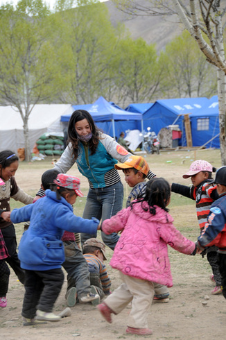 Race course used as makeshift classrooms in Yushu