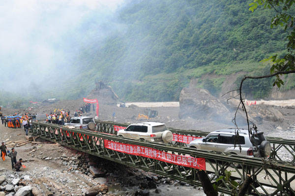 After mudslide, a new bridge