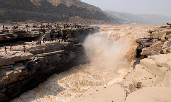 Splendid view of Hukou Waterfall on Yellow River