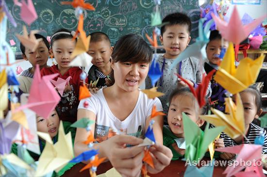 Paper cranes for Teachers Day