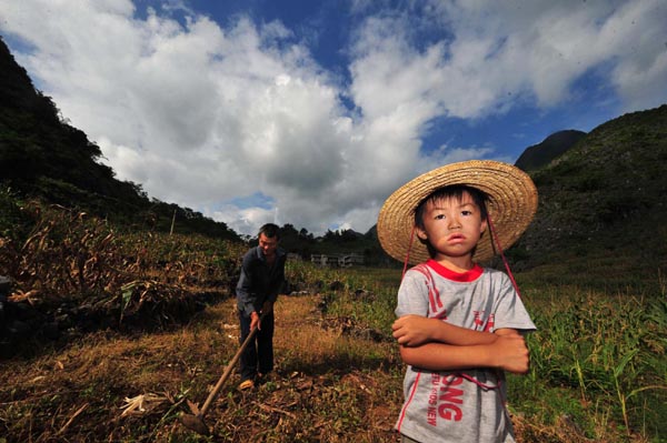 Left behind, children turn to nature