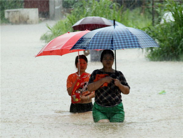 Rainstorm brings flood in South China