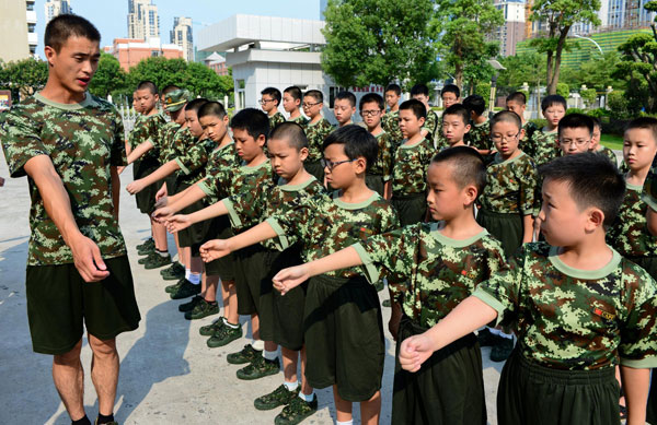 Quick march at summer boot camp