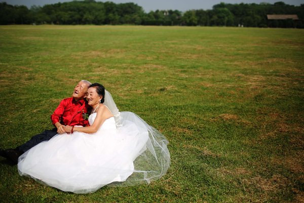 A half-century late wedding celebration