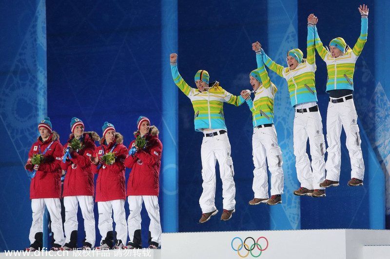 Top 10 moments of podium celebration in Sochi