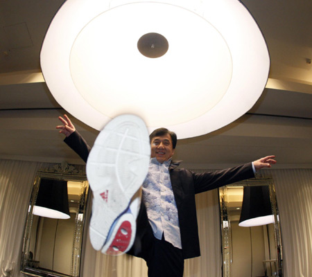 Jackie Chan on a press day for his upcoming movie