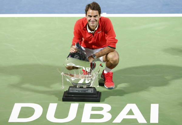 Federer beats Berdych to win Dubai Open for sixth time