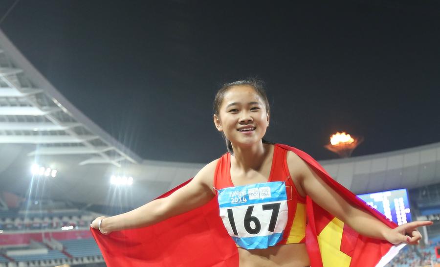 China's Liang wins gold medal in women's 100m at Youth Olympics