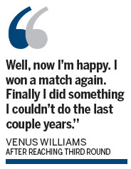 Venus back into third round after a four-year hiatus