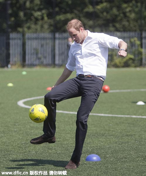 Prince William loves playing soccer