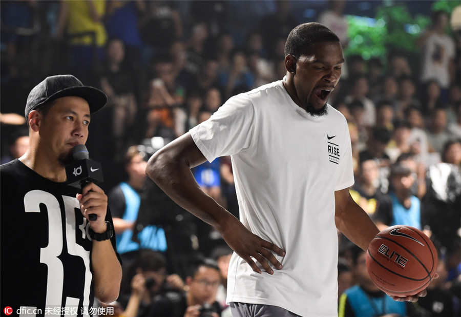 Durant on commercial tour in China after transfer to Warriors