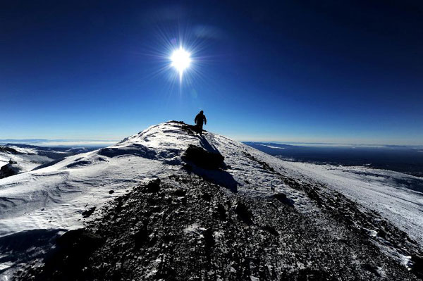 Snow-covered Changbai Mountain in China's Jilin