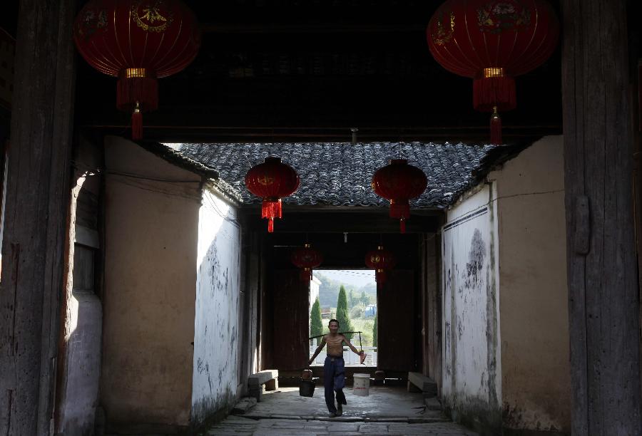 Heshe ancient village beside Poyang Lake