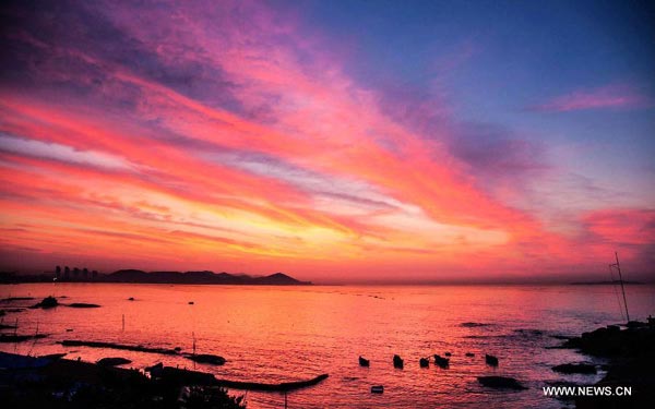 Sunrise scenery in Qingdao