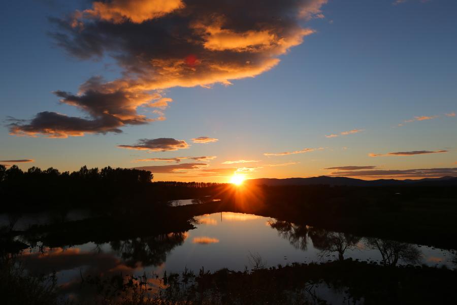 Scenery of Wusuli river along China-Russia border