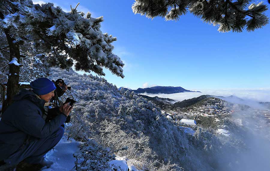 Snow scenery of Mount Lu in China's Jiangxi