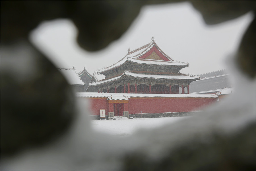 Snow scenery of Shenyang Imperial Palace in NE China