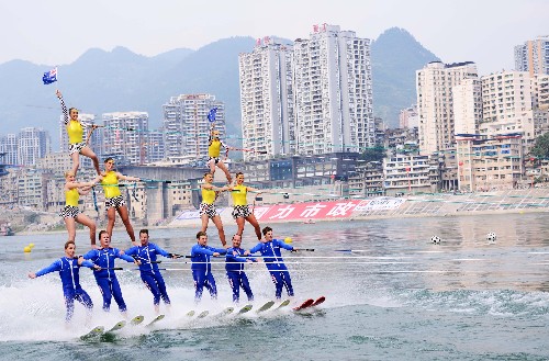 2012中美澳藝術滑水對抗賽彭水開戰 中國隊領跑首天比賽